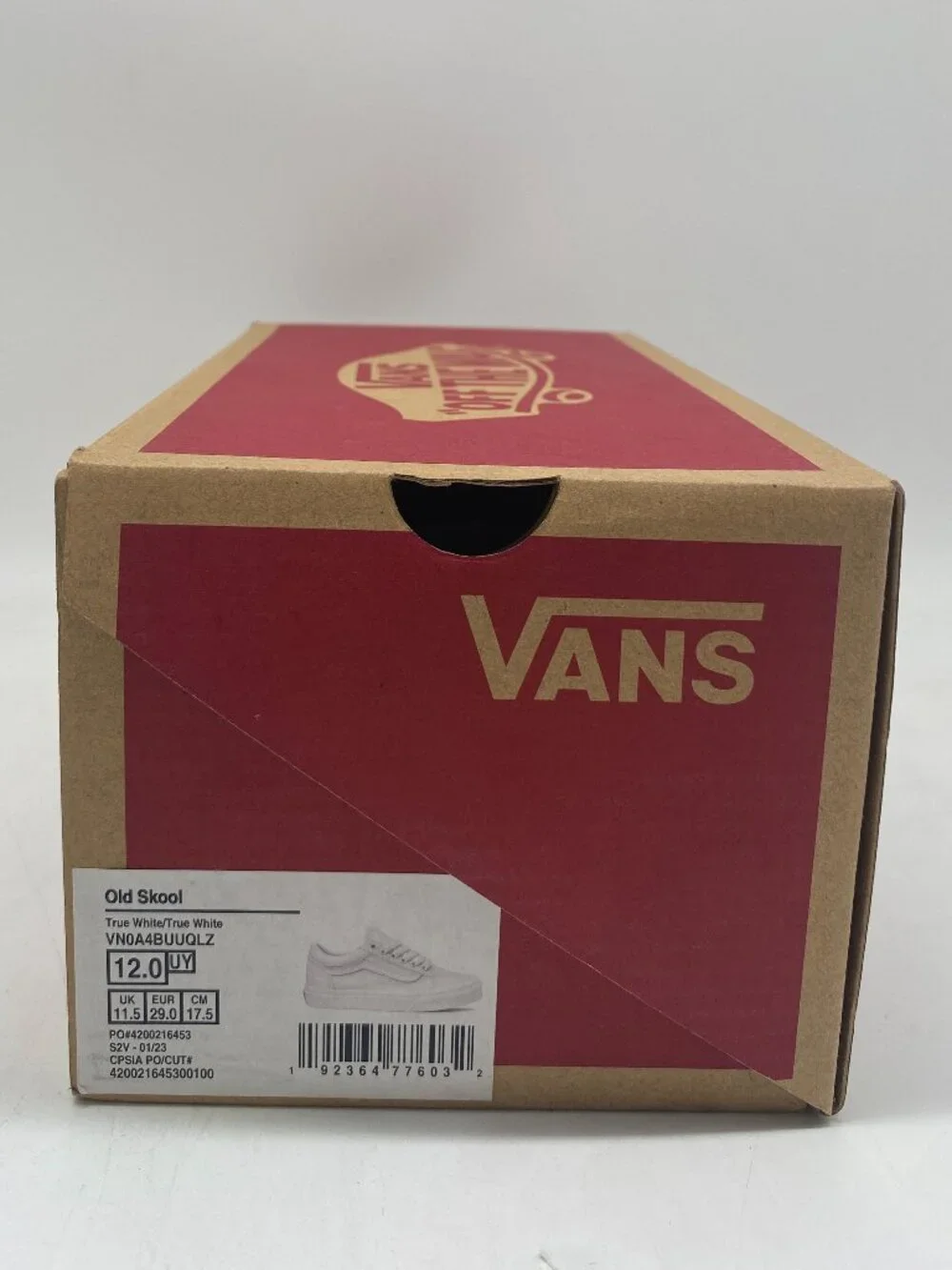VANS OLD SKOOL WHITE US YOUTH SIZE 12